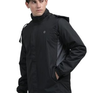 Men’s Waterproof Winter Jacket | Reversible & Removable Hood | 99% Water-Resistant | Heavy-Duty Warm Jacket with 4 Pockets