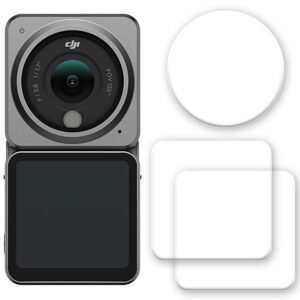 Tough Lee 3 IN 1 Tempered Glass Screen Guard Protector Compatible for DJI Osmo Action 2 Digital Camera with Full Screen Coverage & Easy Installation Kit; (1 Set)