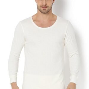 Van Heusen Men Thermal Top – Cotton Viscose Blend – Anti Bacterial, Low Neck, Full Sleeve _71002_Ivory_M