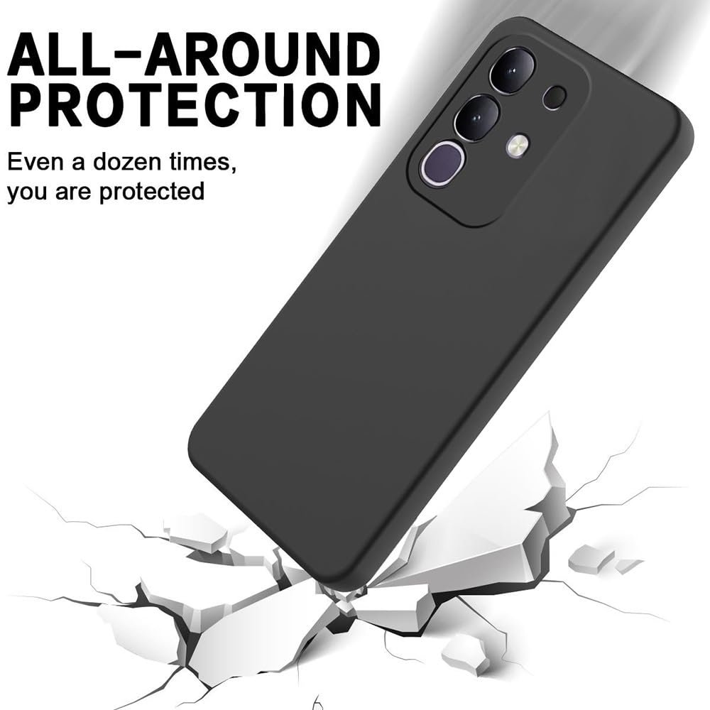 Back Cover for Vivo T4x 5G / Y29 4G / iQOO Z10x 5G | Full Camera Protection | Premium Liquid Silicon Case | Flexible Bumper Case for Vivo T4x 5G / Y29 4G / Y31 Pro 5G / iQOO Z10x 5G (Black) - Image 4