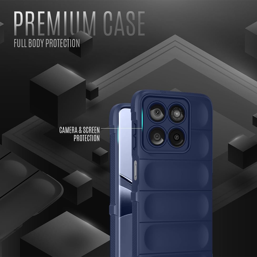 Liquid Silicon Back Cover Case for Motorola Moto Edge 60 Fusion 5G Shockproof Military Grade Protection with Shockproof 10X Bumpers Micro-Fibre Cloth On Inner Side - Blue - Image 2