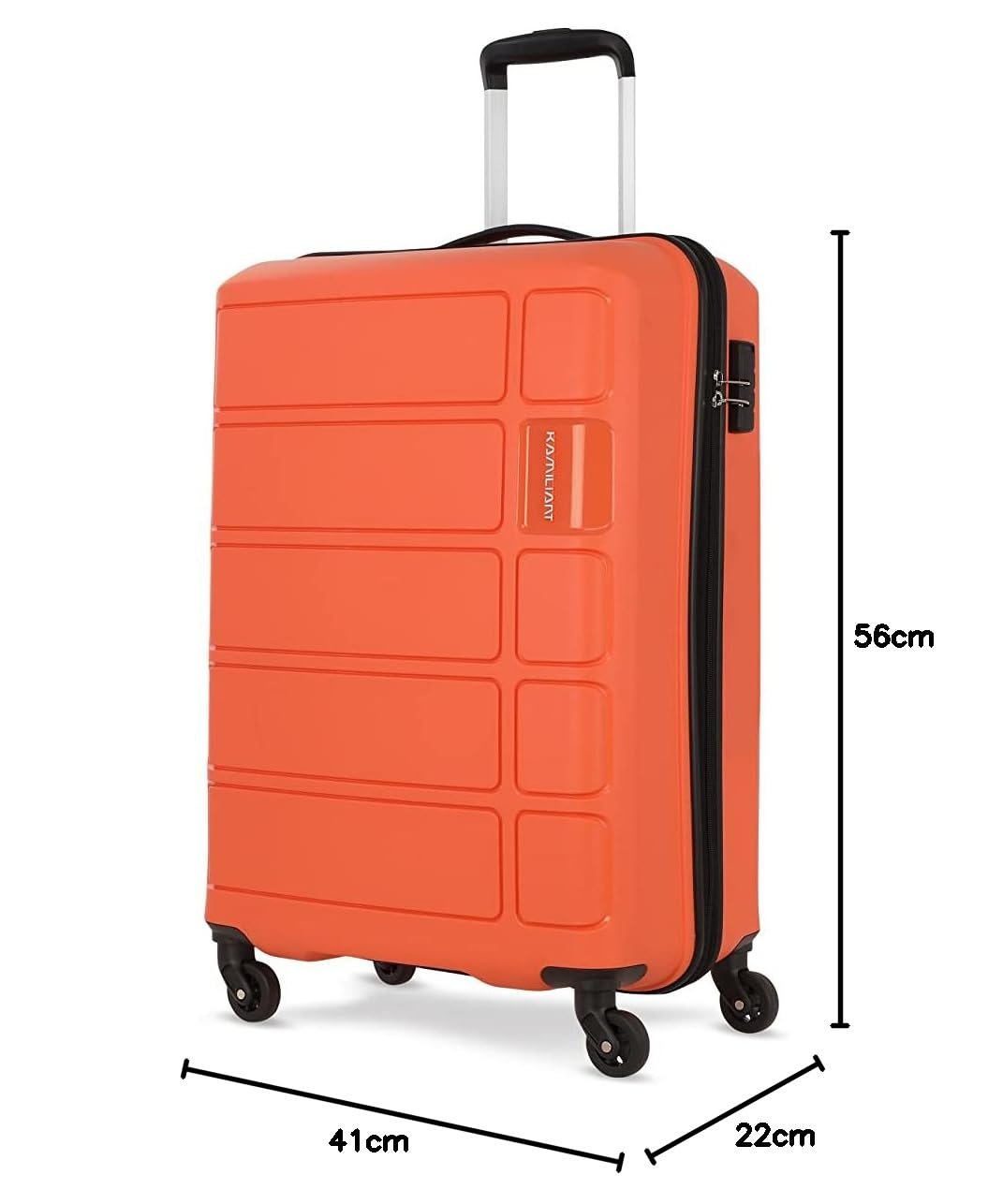 Kamiliant American Tourister Cabin Harrier 56 Cms Small Polypropylene Hard Sided 4 Wheeler Spinner Wheels Carry-On Luggage (Carrot-Orange) - Image 9