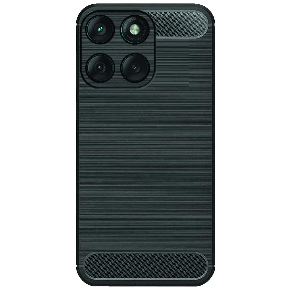 Amazon Brand - Solimo Moto Edge 60 Fusion 5G Back Cover | Back Case for Moto Edge 60 Fusion 5G | Carbon Fibre Rugged Armour (Black)