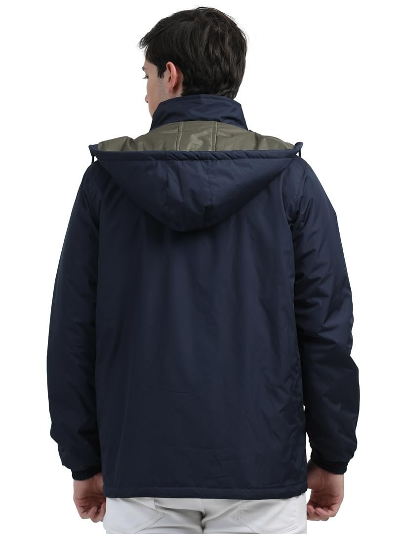 Men's Waterproof Winter Jacket | Reversible & Removable Hood | 99% Water-Resistant | Heavy-Duty Warm Jacket with 4 Pockets - Image 4