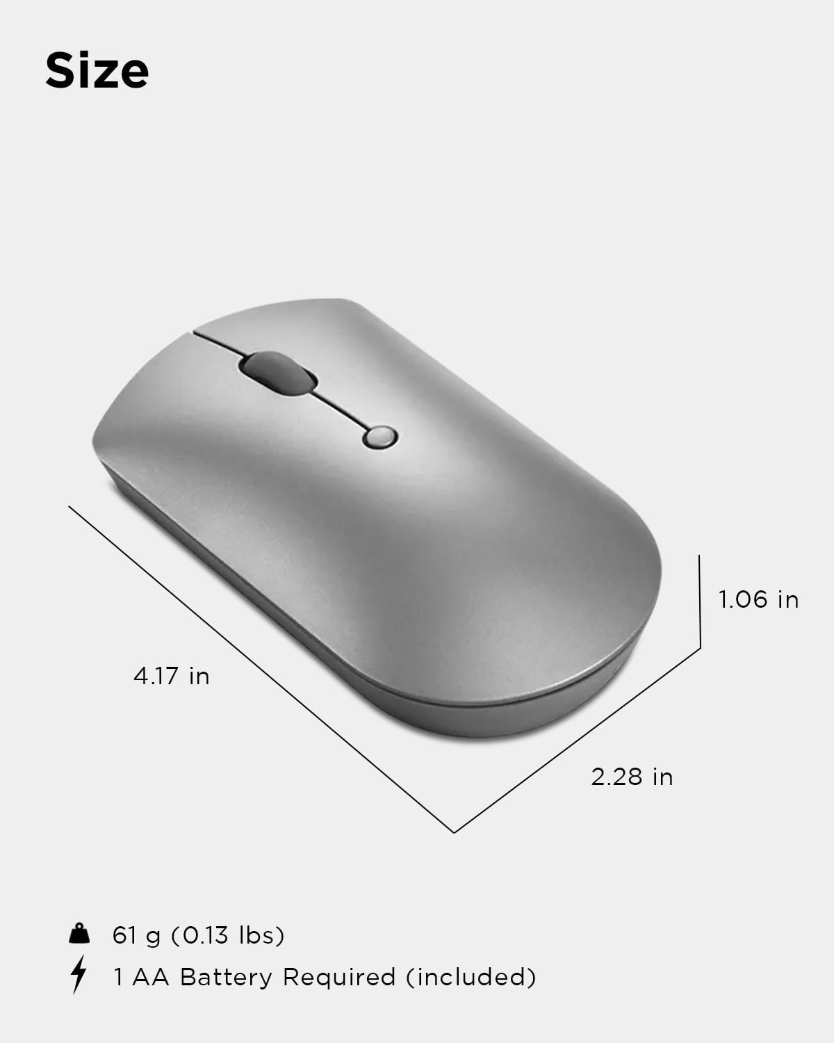 Lenovo 600 Bluetooth 5.0 Silent Mouse: Compact, Portable, Dongle-Free Multi-Device connectivity with Microsoft Swift Pair | 3-Level Adjustable DPI up to 2400 | Battery Life: up to 1 yr - Image 8