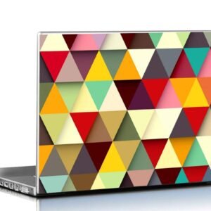 PIXELARTZ Laptop Skins Colourful Triangles Pattern 15.6 Inches Laptop Skins/Stickers for Dell-Lenovo-Acer-HP(1076)