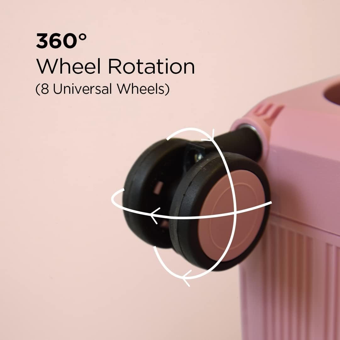 Kuber Industries Luggage Bag | Trolley Bags for Travel | Collapsible Luggage Bag | Travelling Bag | Trolley Bags for Suitcase | Lightweight Luggage Bag | 20P-24P Inch | Rose Pink - Image 5