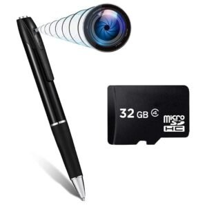 (Refurbished) TECHNOVIEW Spy Hidden Camera Pen with Free 32GB Sd Card Spy Pen 1080P Full HD Video Audio Recording Indoor Outdoor Mini Cam for Home Security, Business & Learning | 2023 Version