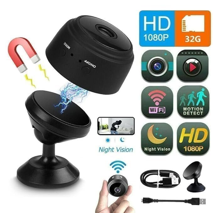 New WiFi Spy Camera Hidden for Home Outdoor High HD Focus Spy Magnet Mini Live Stream Night Vision Wireless 1080P Audio Video Hidden Indoor Nanny Camera for Home Offices Security - Image 6