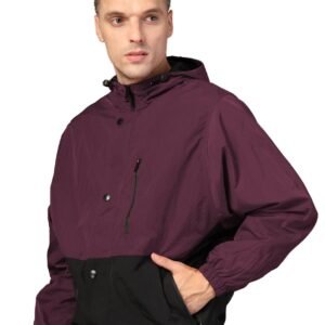 CHKOKKO Mens Stylish Oversized Windcheater Jacket with Zip Closure Lightweight Sportswear for Running Travel Hiking Outdoor and Rainy Season Wear