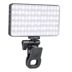 Techzere Portable Selfie Fill Light Video Conference Lighting with Clip & Camera Tripod Adapter Rechargeable 2000mAh, 3 Light Colours & Dimmable. Also Suitable for Product Photography