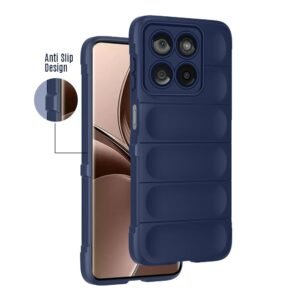 Liquid Silicon Back Cover Case for Motorola Moto Edge 60 Fusion 5G Shockproof Military Grade Protection with Shockproof 10X Bumpers Micro-Fibre Cloth On Inner Side – Blue