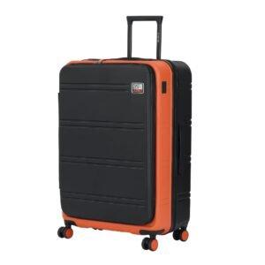 Urban Jungle by Safari Hold-All Premium Top-Open Large (78 cm) Trolley Bag, Polycarbonate Check-In Suitcase with 8 Silent Wheels and TSA Lock, Hardside Travelling Luggage for Both Men & Women (Orange)