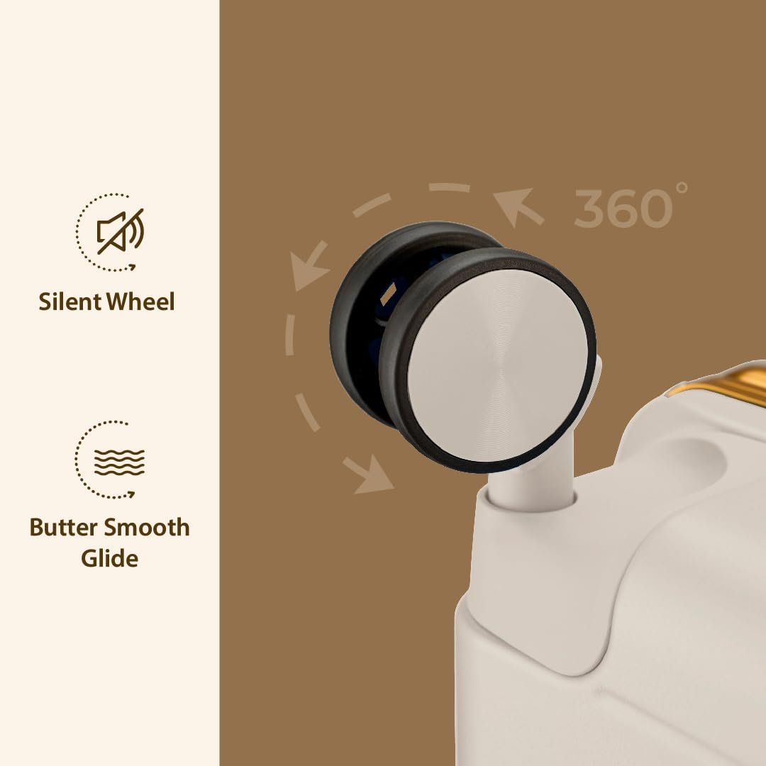 Maleta Gold Series Check-in Medium + Check-in Large | 24’’ and 28’’ | Premium, Aluminium Frame | Luggage for Travel | Trolley Bag for Travel Set of 2 (White, Set of 2(Medium-Large)) - Image 5