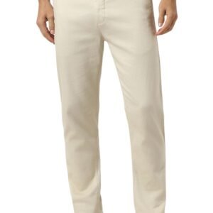 Peter England Men’s Super Slim Fit Stretchable Casual Trousers | Office Sleek & Trendy Look