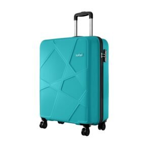 Safari Cabin Pentagon Pro 8 Wheels 55Cm Trolley Bag Hard Case Polypropylene, 360º Wheeling Carry on Luggage for Men & Women, Travel Bag, Suitcase for Travel, Trolley Bags for Travel, Cyan