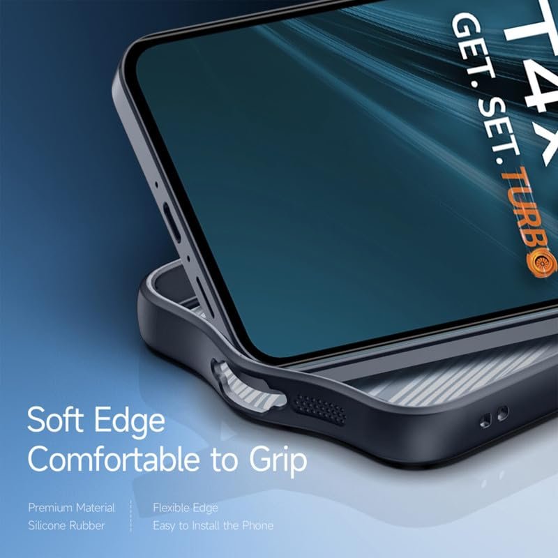 Mr. Case Back Cover for Vivo T4x 5G| Shockproof Transparent Hard Back with Black Bumper | 360° Protection | PC & TPU Durable Case | Anti-Slip Grip & Camera Protection - Black - Image 5