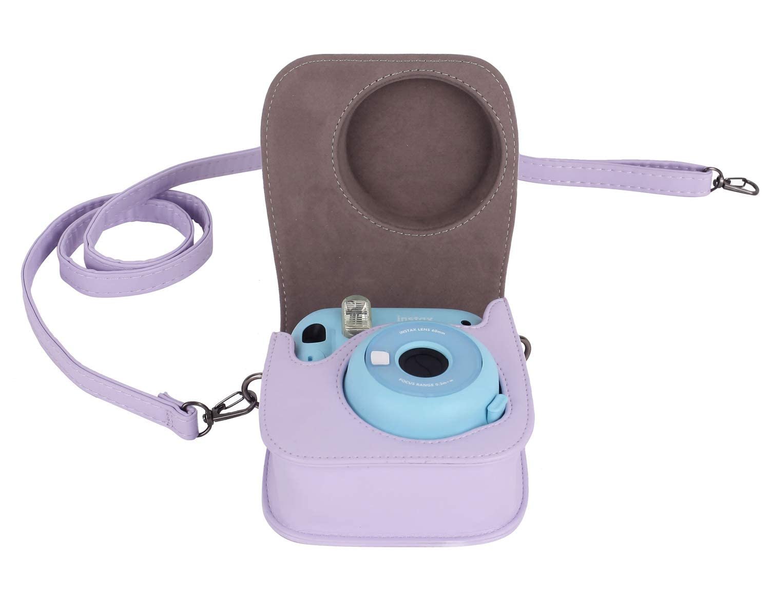 TEKTONIC Lilac Purple Instant Camera Case for Fujifilm Mini 11 & MIni 12 | PU Leather Protective Bag with Pocket & Adjustable Shoulder Strap - Image 6