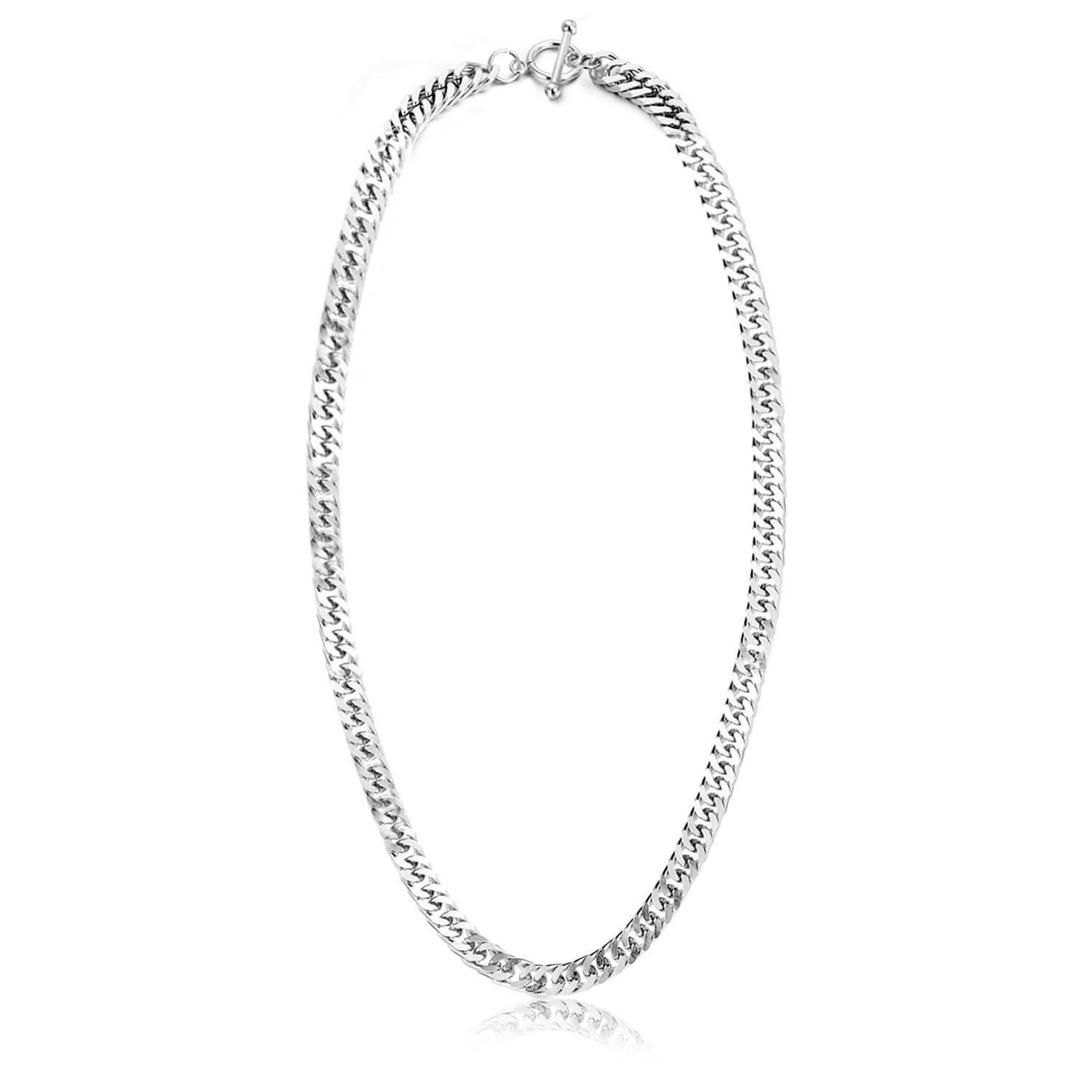 Peora Silver Plated Stainless Steel Cuban Chain Stylish Fashion Jewellery for Men - Image 6