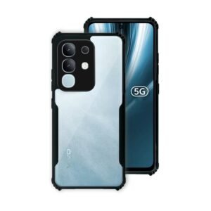 7SEVEN® Ipacky Back Cover for Vivo T4X 5G Mobile Back Case Shock Proof Design Camera Edges Protection Crystal Clear Phone Case Precise Cutouts Matte Black Soft Bumper Phone Cover