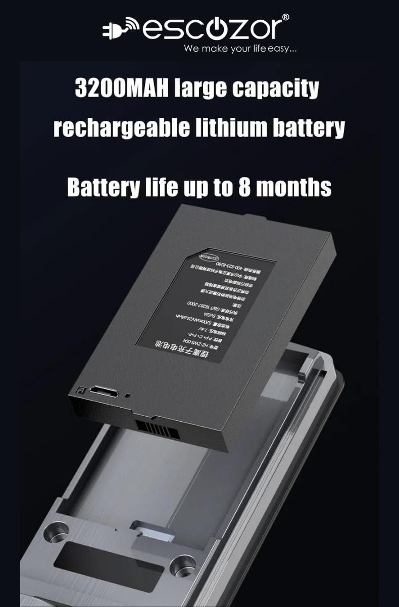 Escozor® EMM01 Smart Digital Pushpull Fingerprint Lock for Main Door,Safety Door with Fingerprint,Password,Smart Card,Mechanical Keys & WiFi Smart Life Mobile App Control(35mm to 70mm Door Thickness) - Image 7