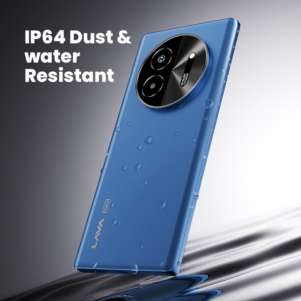 Lava Bold 5G (Sapphire Blue, 8GB RAM, 128GB Storage) | 3D Curved FHD+ AMOLED Display | Mediatek Dimensity 6300 Processor | IP64 Water Resistance | 64MP Rear Sensor | Supports All Indian 5G Bands - Image 3