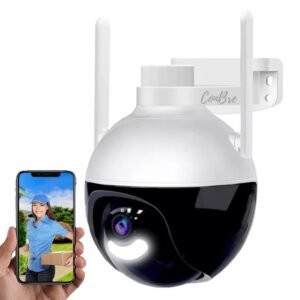 Conbre CruizerX 2MP Outdoor WiFi 1080p Motorized Pan/Tilt Security Camera, Colour Night Vision, IP66 Weatherproof, Auto Cruiser, Motion Detection, Supports Upto 128GB SD Card