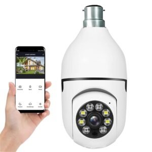 IBS Wireless WiFi E27 Bulb Holder Security Camera with Night Vision for Home/Office/Warehouse, V380 App for Remote Live Viewing Security Camera – 1080P (DSC-96)