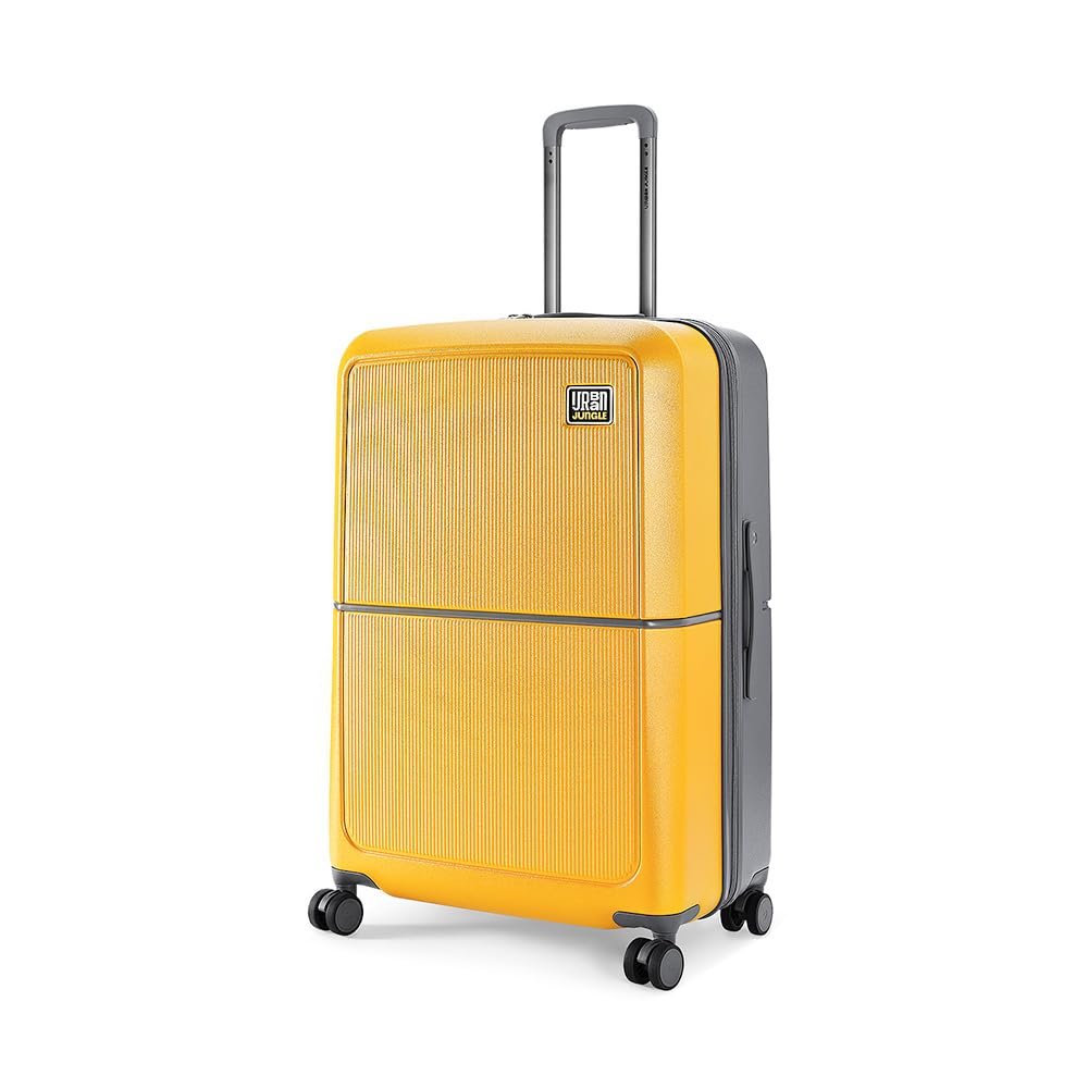 Urban Jungle Polycarbonate 360 Degree By Safari, Premium Large(75 Cm) Trolley Bag, Check-In Suitcase With 8 Silent Wheel And Tsa Lock, Hardside Travelling Luggage For Both Unisex (Yellow)