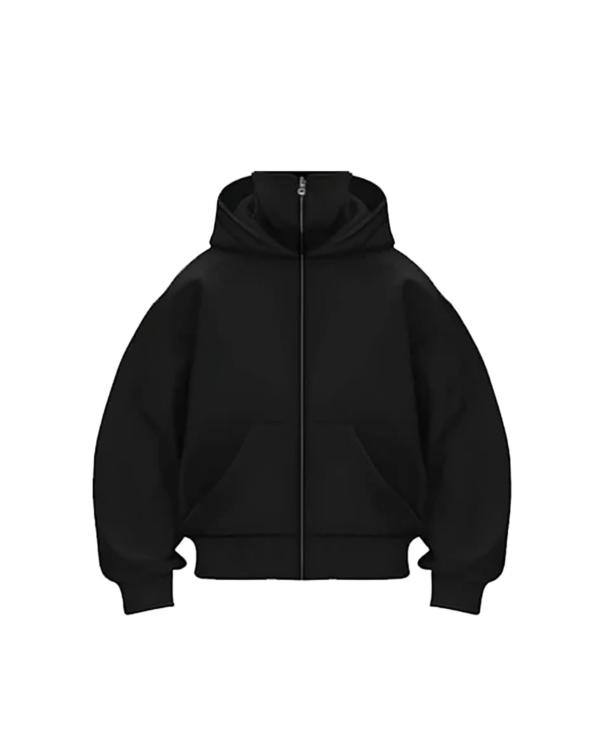 Koverify Plain Cotton Hooded Neck with Mask Stylish Balaclava White Zipper Hoodie - Image 3