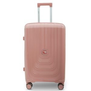 AMERICAN TRAVELLER UrbanGlide Trolley Bag | Premium Polypropylene Hard Shell Luggage | Suitcase with TSA-Type Lock | Silent Spinner Wheels | Travel Suitcase | Durable Design (20, Rose Gold)