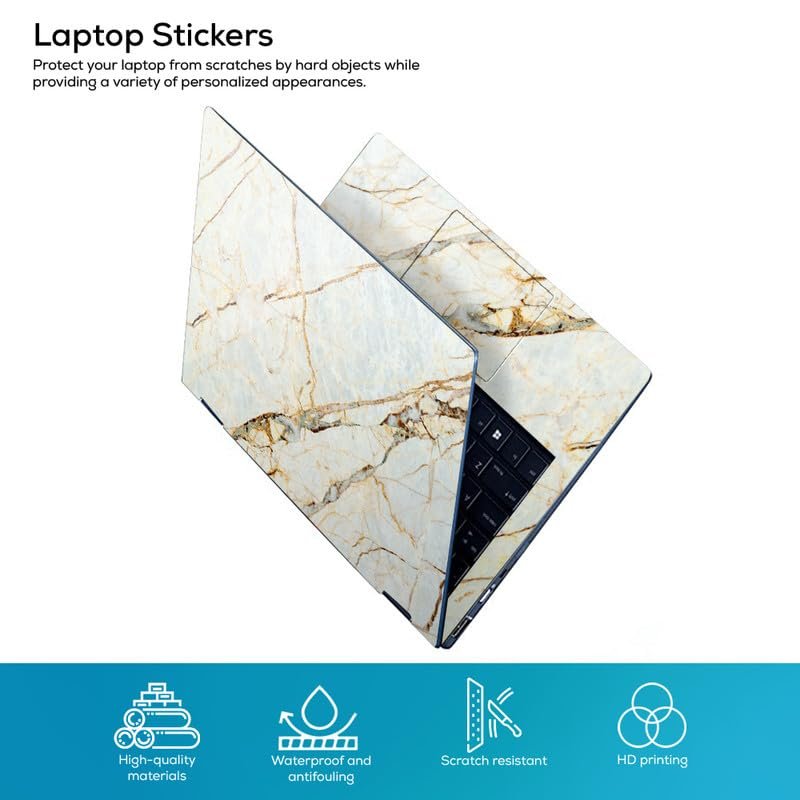 Marble Look Full Body Vinyl Laptop Skin/Sticker/Cover Upto 15.6 Inches Laptops Laminated-Removable-HD Quality Compatible for Hp-Dell-Sony-Lenovo-Asus etc.(15x10 Inches) - Image 2