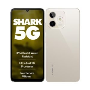 Lava Shark 5G (Steller Gold, 4GB RAM, 64GB Storage) |Bigger 6.75″ HD+ Notch Display | Octacore 5G Processor | 13 MP AI Camera |5000 mAh Battery| IP54 Rated Dust & Water Splash Proof
