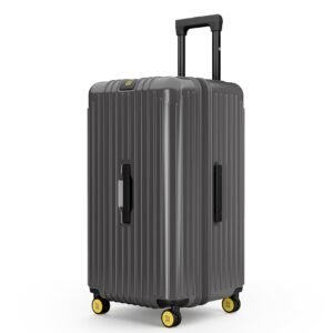 EUME Trunk Check in Trolley Bags for Travel Medium Size | 66cm to 74cm Expandable Trolley Bag | Polycarbonate 8 Silentrun Spinner Wheels Suitcase | Premium Trolley Bags for Travel (Volcanic Grey)