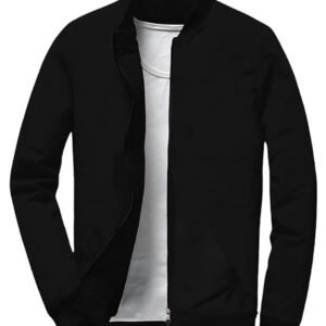 LEOTUDE CASUAL JACKET For Men’s Regular Fit Loopknit Bomber Jacket (Color Maroon)