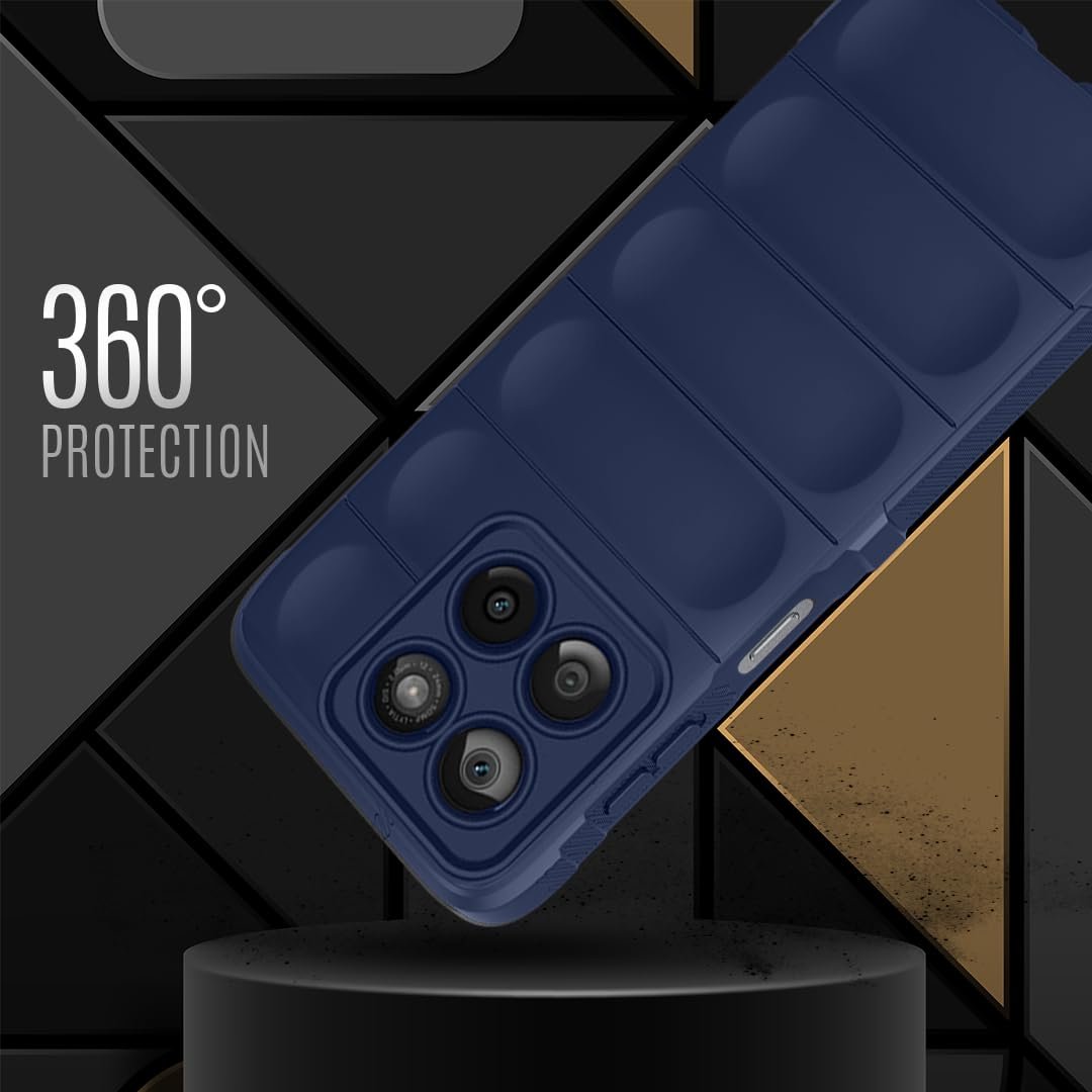 Liquid Silicon Back Cover Case for Motorola Moto Edge 60 Fusion 5G Shockproof Military Grade Protection with Shockproof 10X Bumpers Micro-Fibre Cloth On Inner Side - Blue - Image 4