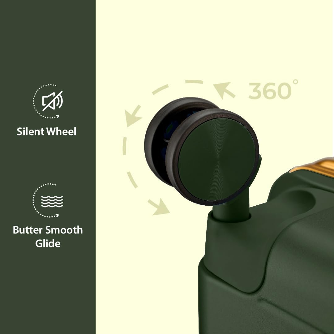 Maleta Gold Series Cabin and Check-in Medium Luggage| 20’’ and 24’’ | Aluminium Frame,Dual TSA Lock | Trolley Bags for Travel Set of 2 | Suitcase | Luggage Bags (Green, Set of 2 (Small-Medium)) - Image 5