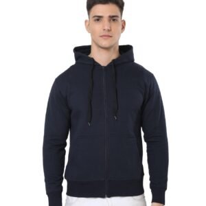 Scott International Men’s Hoodies Winter Jacket Sports Gym Cotton Regular Fit Sweatshirt With Zip Bike Stylish (Navy Blue, Small)
