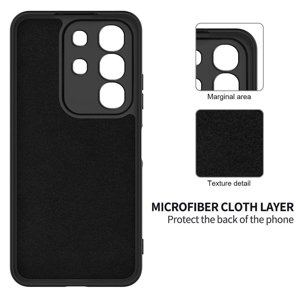 Back Cover for Vivo T4x 5G / Y29 4G / iQOO Z10x 5G | Full Camera Protection | Premium Liquid Silicon Case | Flexible Bumper Case for Vivo T4x 5G / Y29 4G / Y31 Pro 5G / iQOO Z10x 5G (Black) - Image 7