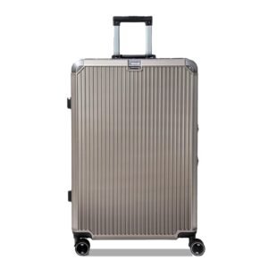 Vertica Hard PC Trolley Luggage, Medium Size, 100% Polycarbonate, Lightweight and Durable, Silent Wheels, Anti-Theft with Aluminium Frame, and 2 TSA Locks, 24-Inch, Granite Haze