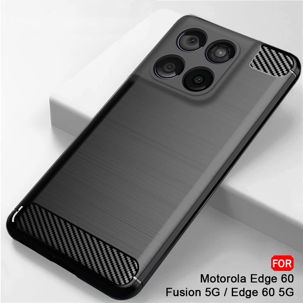 TheGiftKart Rugged Shockproof Back Cover Case for Motorola Moto Edge 60 Fusion 5G / Edge 60 5G | Total Camera Protection | Anti-Fingerprint Finish | 360 Degree Protection Back Cover Case (TPU, Black) - Image 6