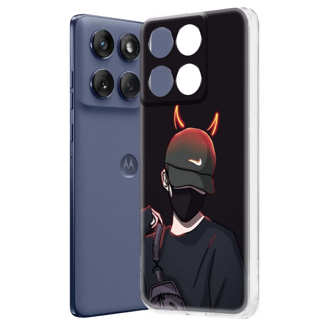 Fashionury Designer Soft Back Cover Case Compatible for Moto Edge 60 Fusion, Printed,Transparent,Flexible, Silicon for Motorola Edge 60 Fusion -D1197