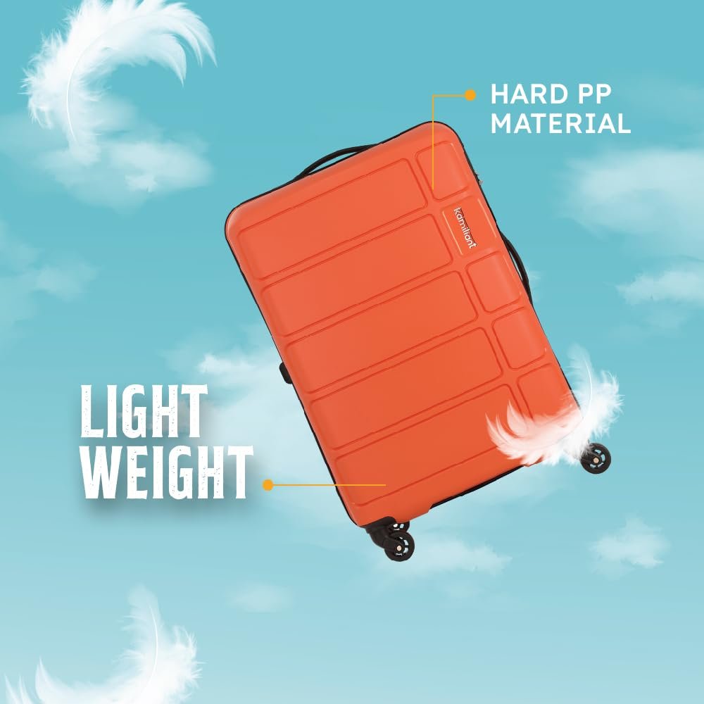 Kamiliant American Tourister Cabin Harrier 56 Cms Small Polypropylene Hard Sided 4 Wheeler Spinner Wheels Carry-On Luggage (Carrot-Orange) - Image 6