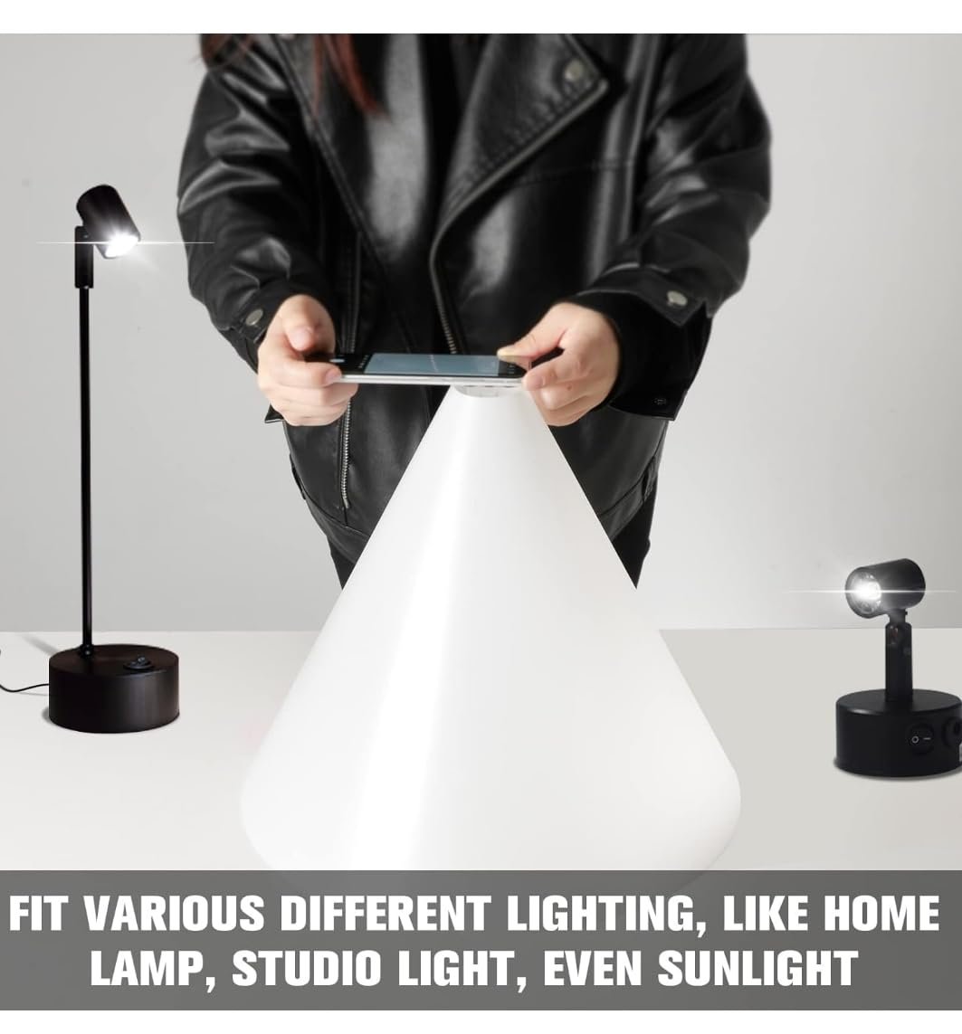 Photo Light and Diffusion Cone for Product Photography, Anti-Reflection Photo Light Diffuser Cone and Reflective Object Diffuser - Image 2