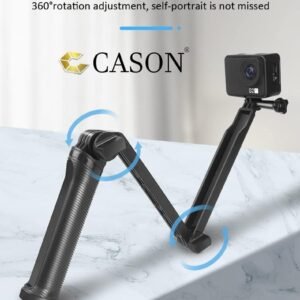 Cason -Monopod/Action Camera Selfi Stick Tripod Monopod / 3-Way Monopod Foldable Camera Stick Compatible with Action Camera Cason CN10 CS6,CN50,GoPro Hero 7/6/5, SJCAM SJ6, SJ7, SJ5000 and All Others