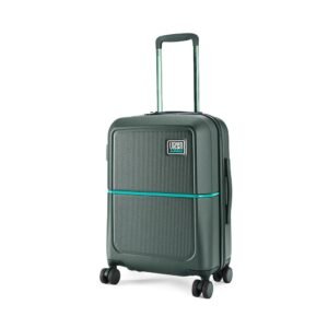 Urban Jungle Polycarbonate 360 Degree By Safari, Premium Cabin Trolley Bag, Small (55 Cm) Suitcase With Usb Charging Socket, 8 Silent Wheel, Hardside Travelling Luggage For Both Unisex (Green)