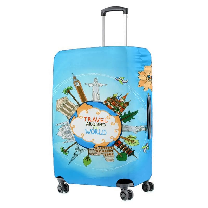 Cortina Luggage Cover Trolley Travel Covers | Washable Dust Proof Anti-Scratch Suitcase Protector | Medium - Sky Blue