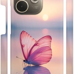 Sunset Butterfly Pink Designer Printed Hard Back Cover for Oppo A5 Pro 5G Attractive and Uniquely Crafted Smartphone Case