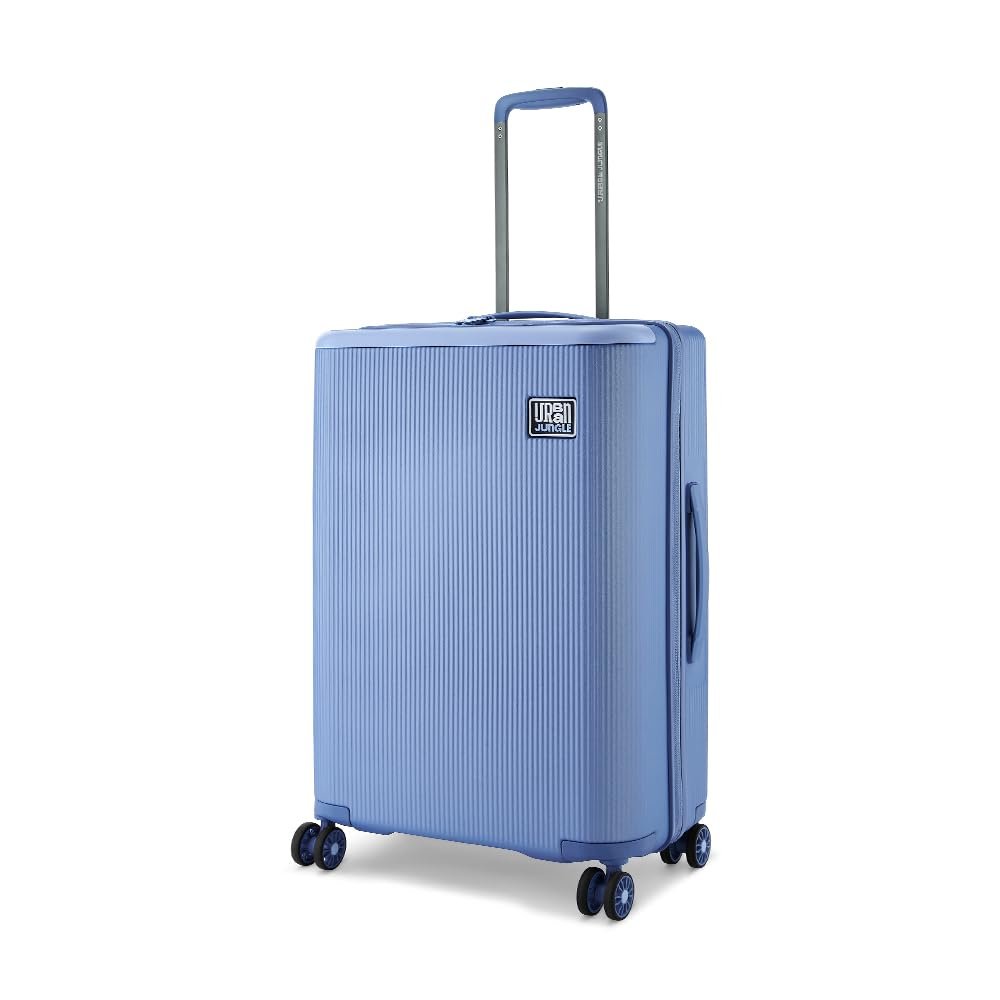 Urban Jungle by Safari, The Lumolite Light Weight Medium (65cm) Check in Trolley, 74L Capacity Hard Sided Polycarbonate Suitcase,TSA Approved Lock, 8 Silent Wheels (Blue)
