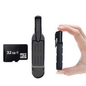 Mini Spy Body Hidden Pocket Camera, Full HD 1080p Video Audio Recording,with Free 32GB Card,Indoor Outdoor Spy Camera for Home,Office,Meetings Recorder – Black